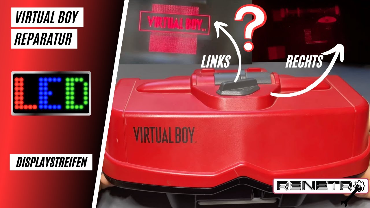 🎮 Nintendo Virtual Boy mit Displaystreifen 🤔 Info + Reparatur Repair