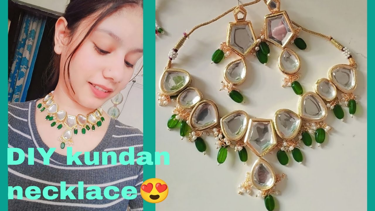 DIY/Meenakari kundan necklace😍 different types kundan necklace making at home #crafteraditi