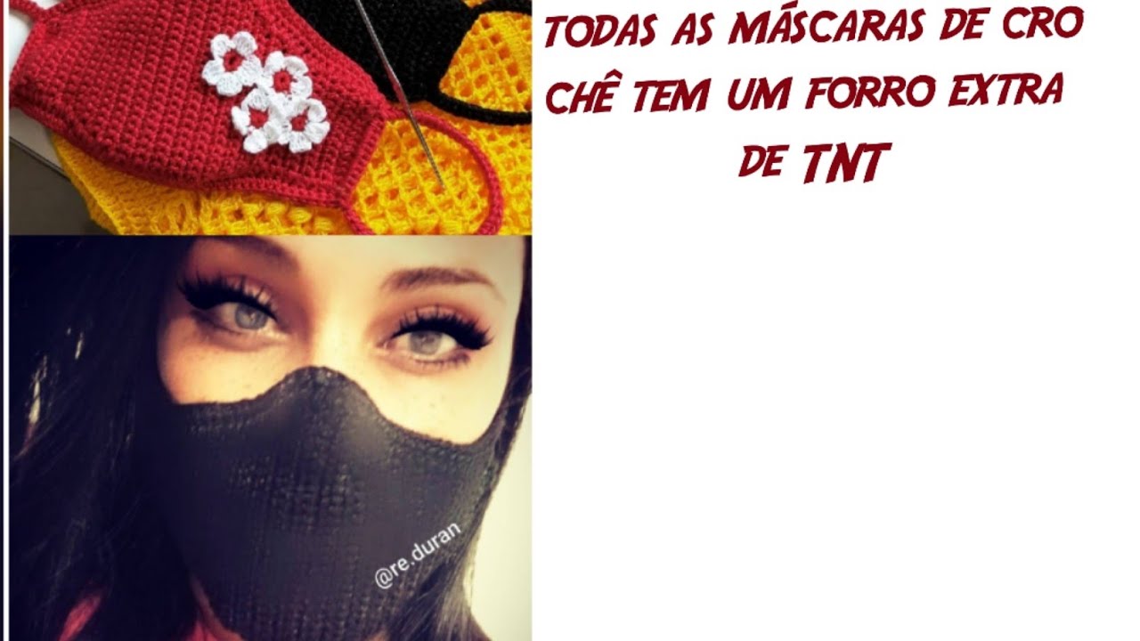 Máscara de crochê para iniciantes em  ponto baixo  novo modelo.