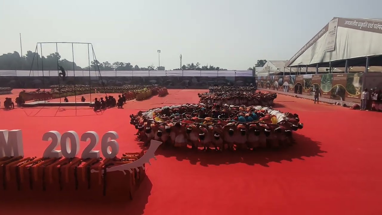 1070 students performed folk dance to welcome our chief guest honourable President ..