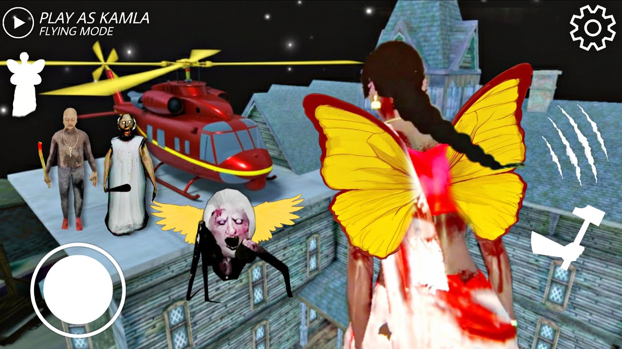 PLAYING AS FLYING KAMLA IN GRANNY 3 CHOPPER ESCAPE || FLYING ANGELINA SPIDER VS KAMLA FULL VIDEO