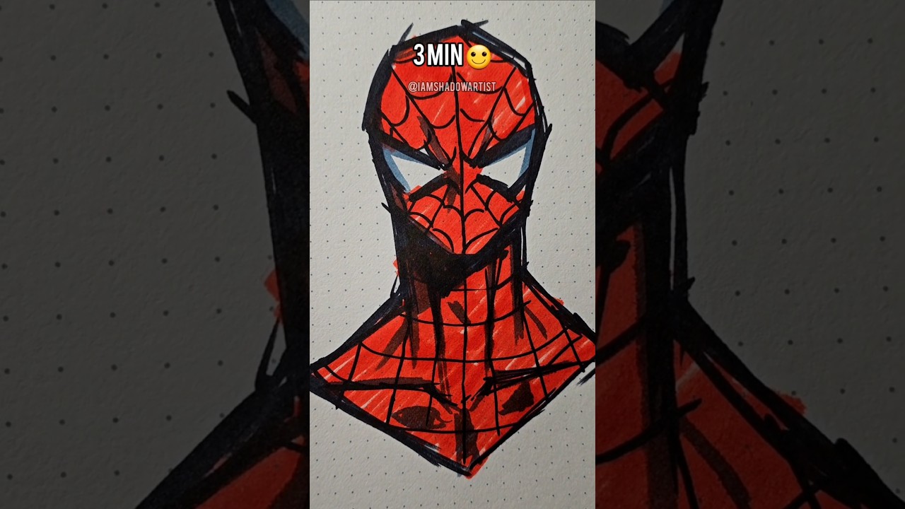 How To Draw Spider-Man 10sec , 3Min , 25Min✨️🕷 #shorts #spiderman