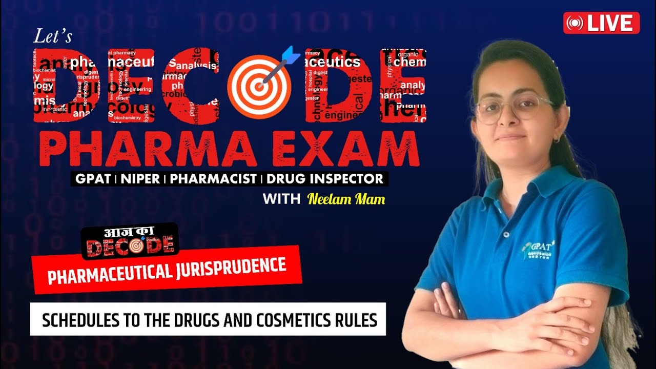 L-56 | P'JURISPRUDENCE- Schedules to the Drug & Cosmetic Rules and Act | Decode Pharma Exam #decode
