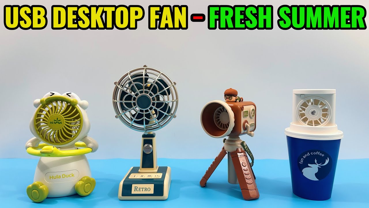 Mini Vintage USB Fan - Portable Rechargeable Handheld Folding Fan | Unboxing and review