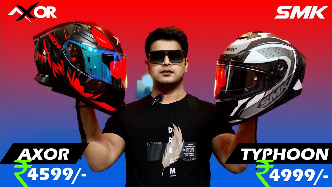 New SMK Typhoon vs Axor Apex Helmet😍 Kaunsa Value for Money Hai? Best Helmet Under 5000😃