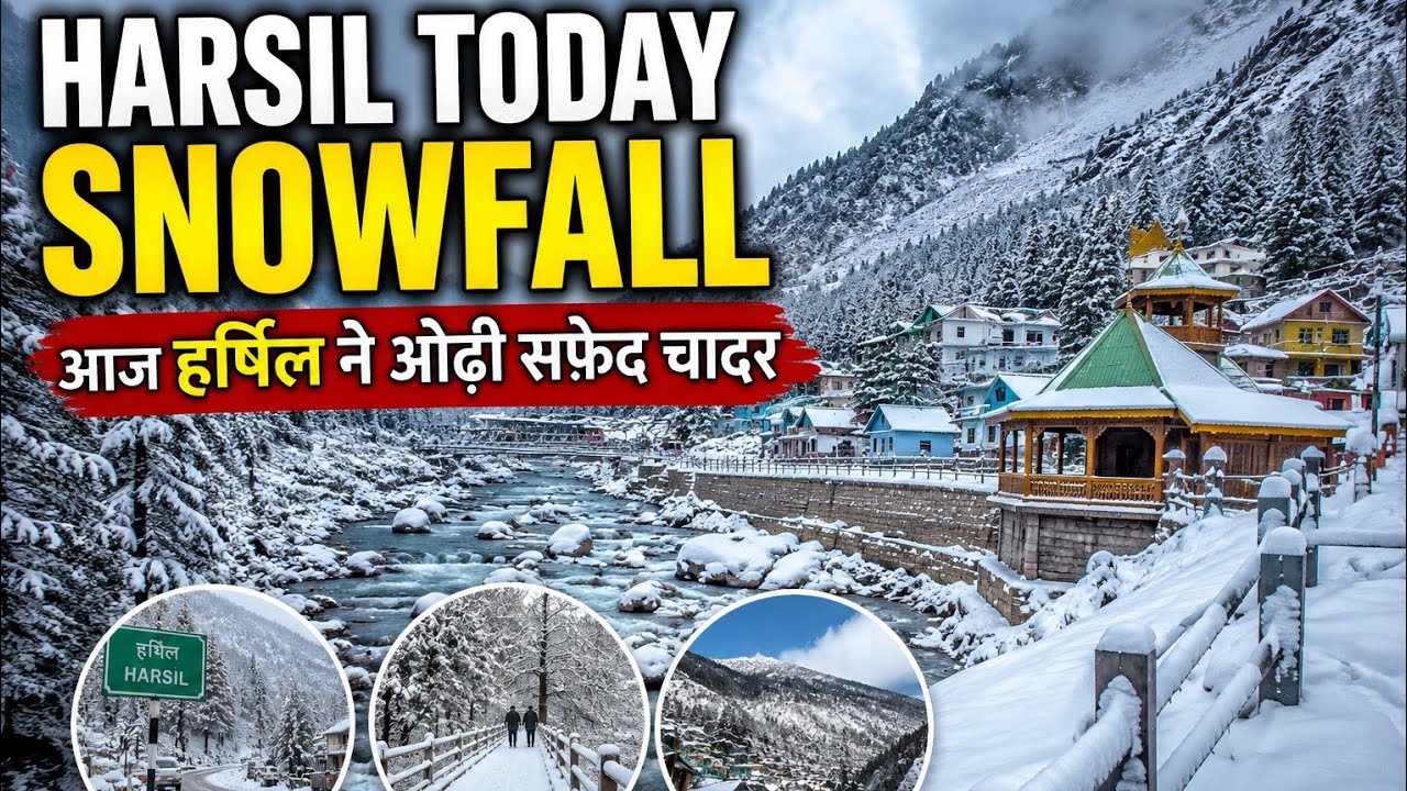 Harsil Today Snowfall | आज हर्षिल ने ओढ़ी सफ़ेद चादर