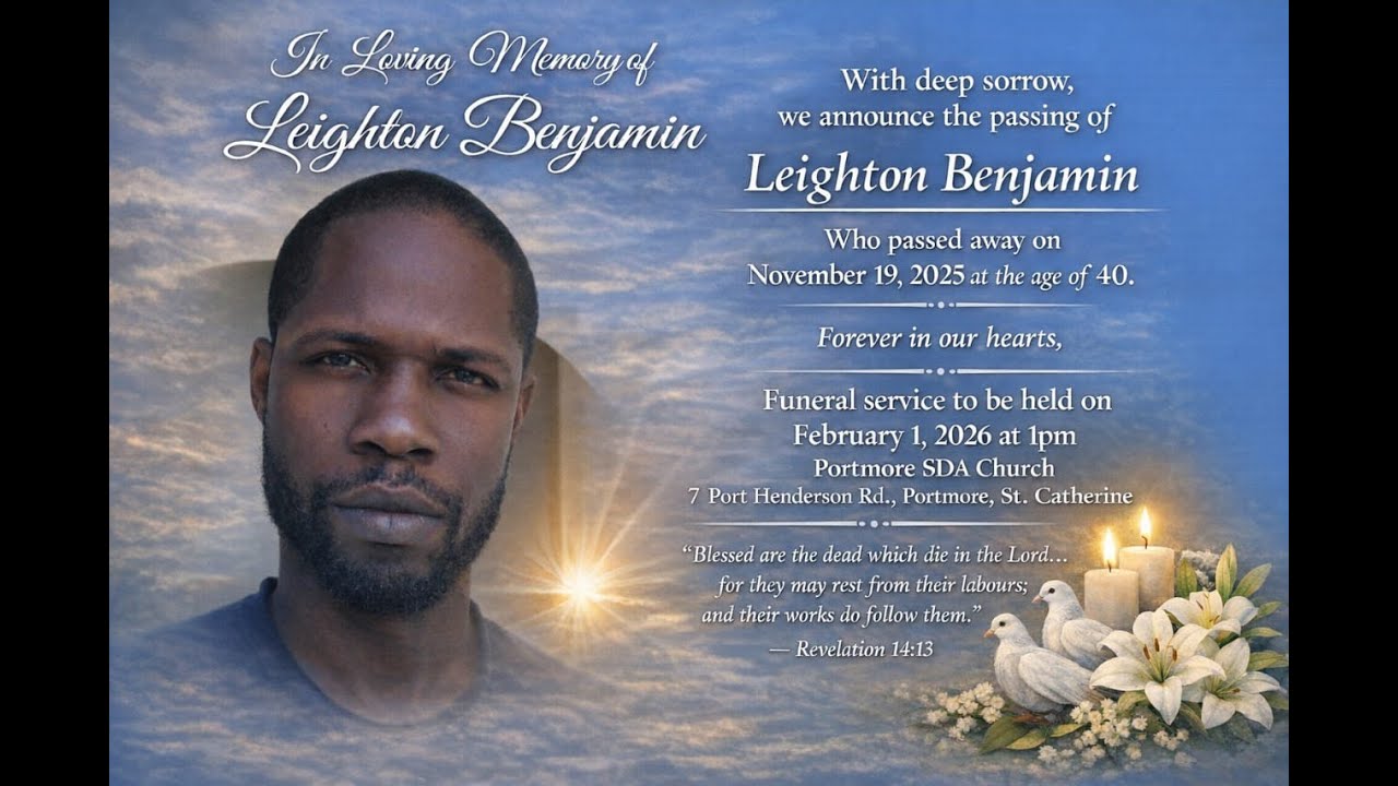 Thanksgiving Service For The Life Of Leighton Benjamin || Portmore SDA Church || Feb. 1, 2026
