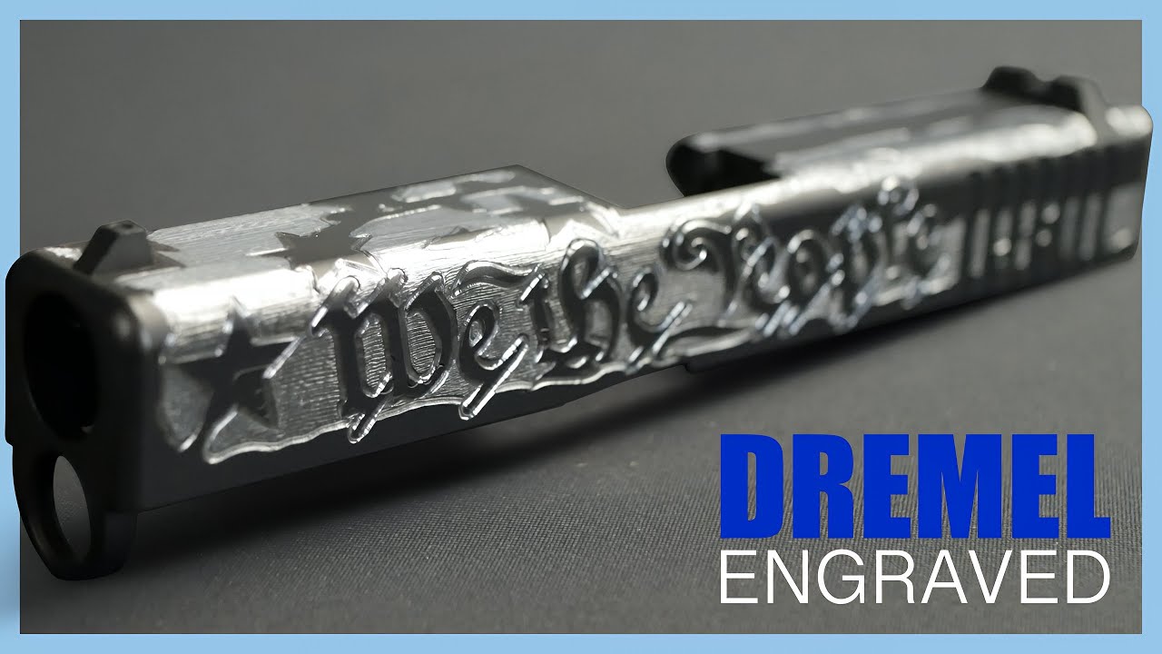 Gun Slide Engraving | Tattered American Flag Design
