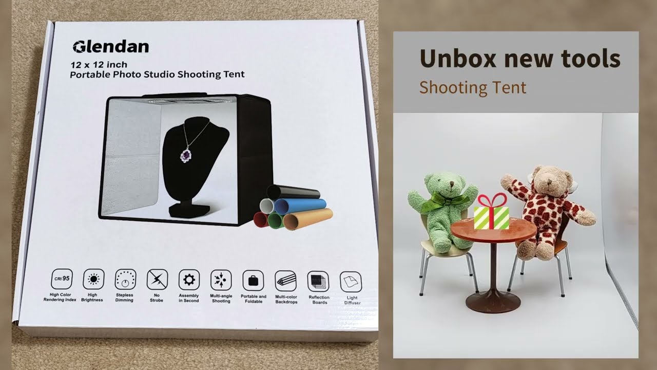 Unboxing🎁#portable photo #shoot Tent 12X12 📷🖼️⛺【拍照燈箱, 写真撮影ボード】Best Christmas Gift for #photoshoot