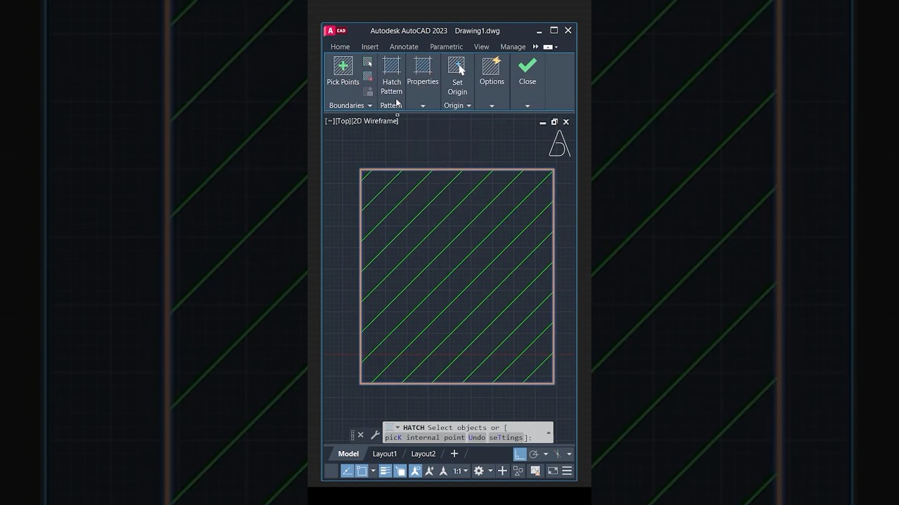 Hatch (Set Origin) - AutoCAD Tutorial #architecture #autocad #architect