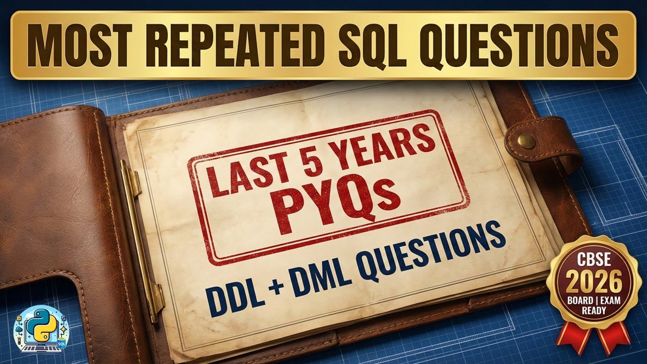 Most Repeated SQL Questions (DDL + DML) | Class 12th CS Quick Revision 2026