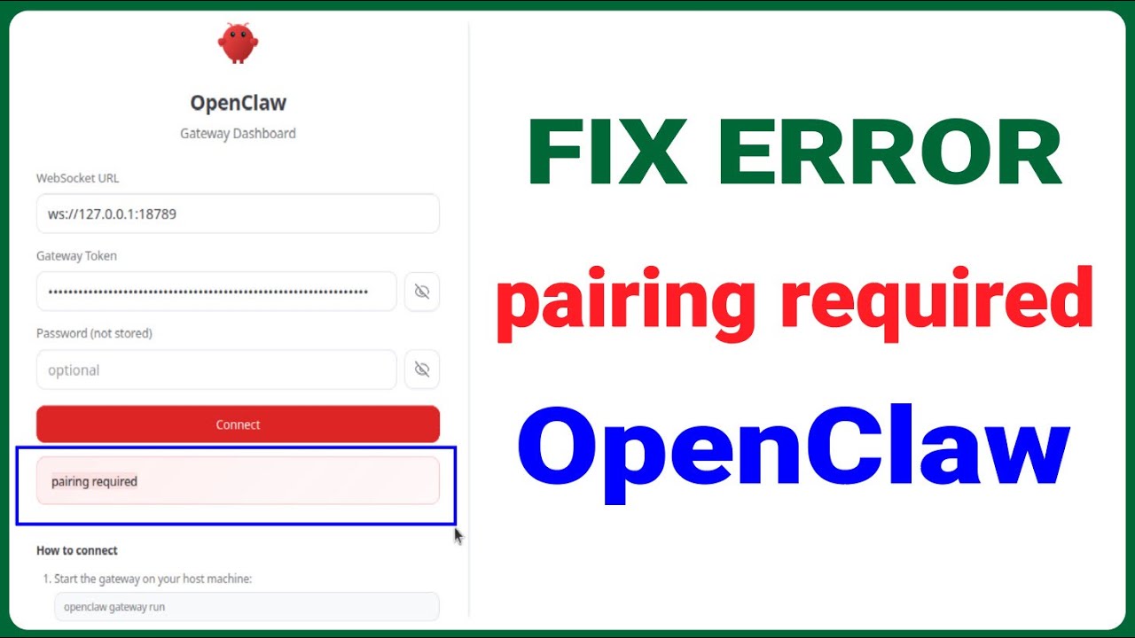 OpenClaw Pairing Required Error FIXED &ndash; Approve Device & Access Again