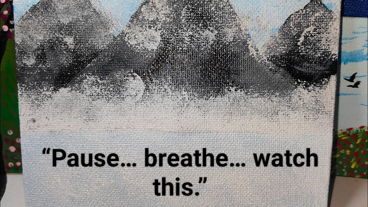 Peaceful Mountains in Winter | Step-by-Step Acrylic Painting🫶🏻
