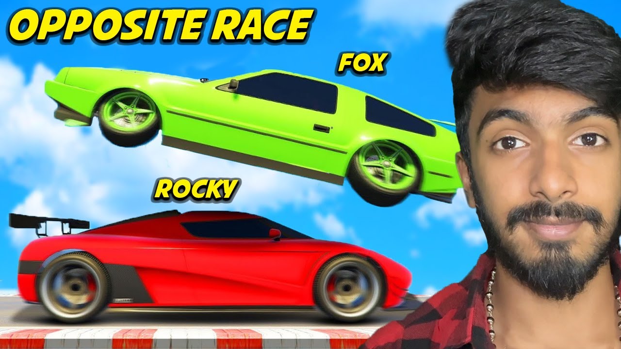 Opposite Race | Funny Stunt Race With Friends 😂 | Gta 5 Online - Black FOX