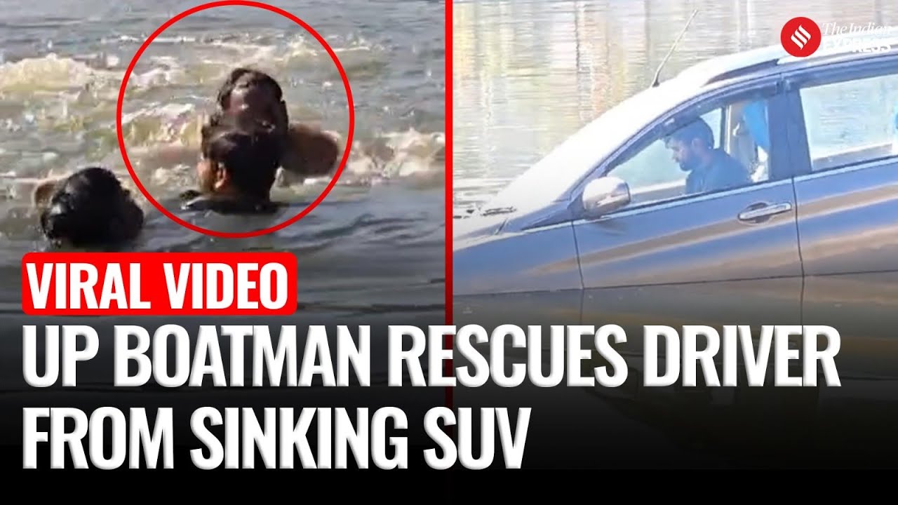 Pilibhit Miracle: Man Dives Into Pond To Save Driver of Sinking SUV In UP | Pilibhit Car In Pond