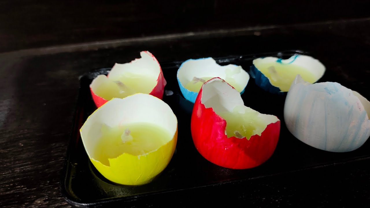 Easter Egg Candles/Easter Decor/Eggshell Craft