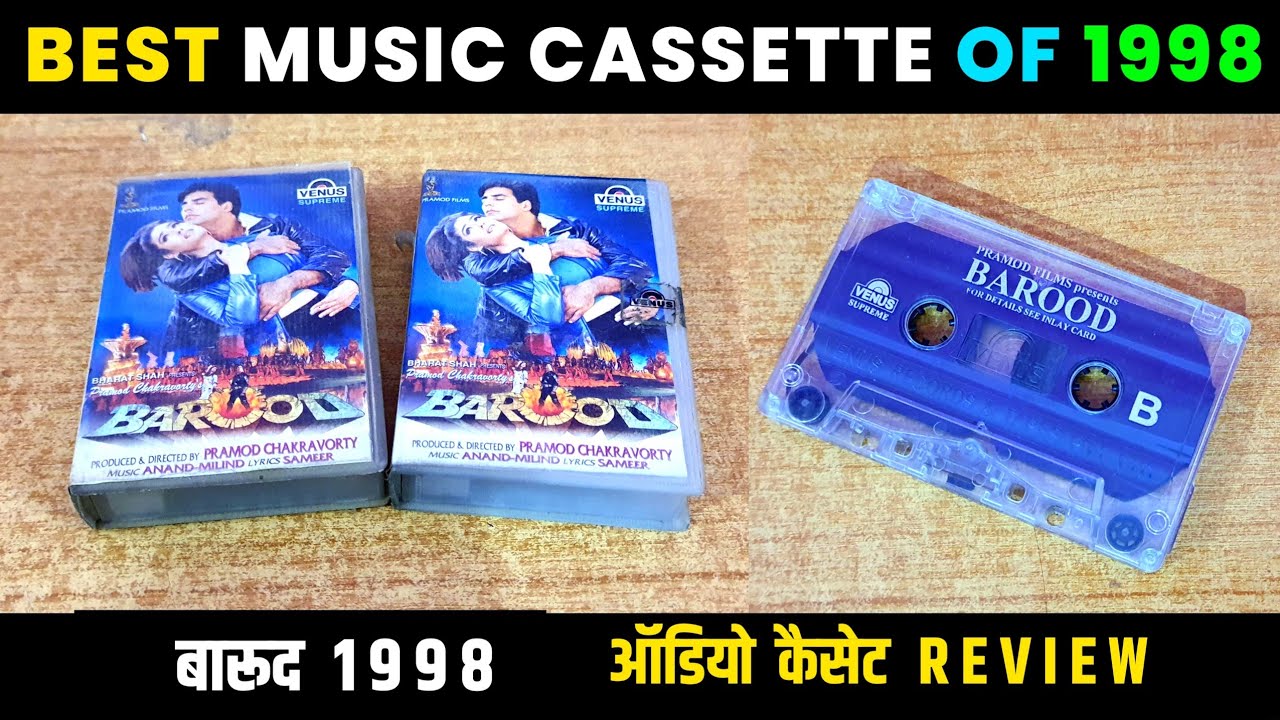 Music Hits of 1998 || Barood 1998 Audio Cassette Review || Music Anand Milind || 90s Golden Era