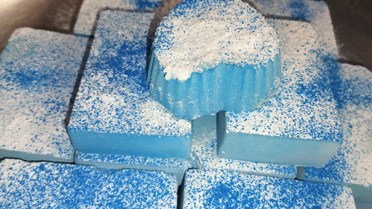💙Dusty Blue Gymchalk Blocks Satisfying Crumbles 😍Ultra Soft & Powdery ASMR🌬️