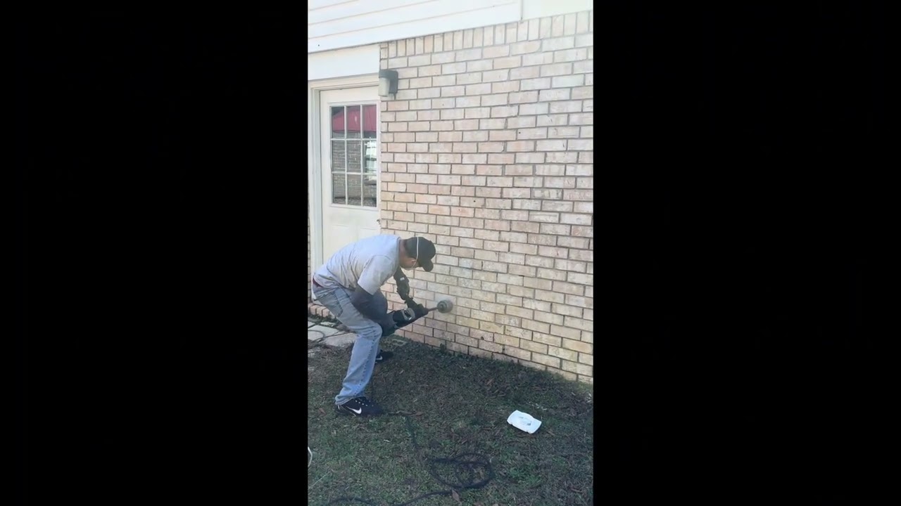 Dryer hole in bricks wall 