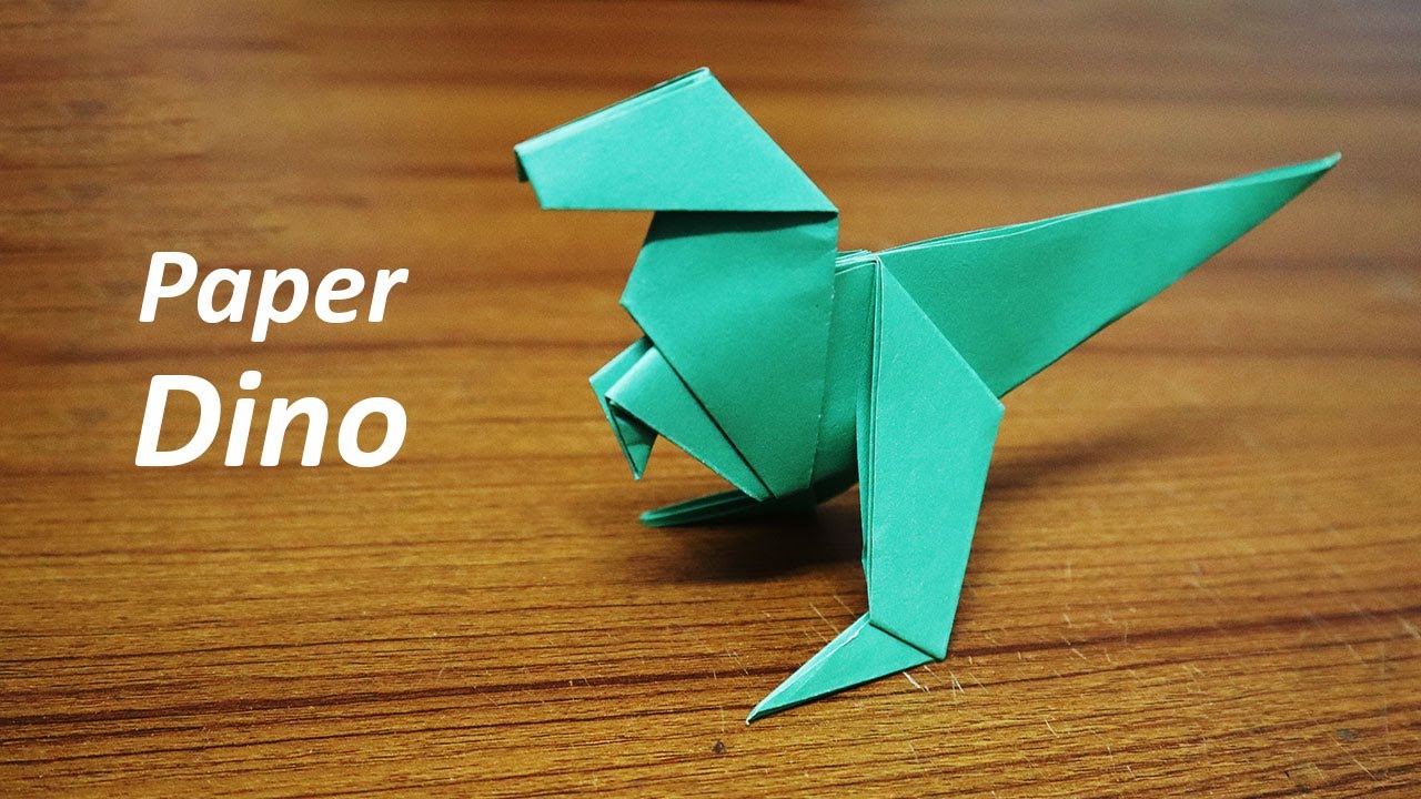 Make a Paper Dinosaur 🦖📜 Simple Origami Folding Guide for Kids & Adults