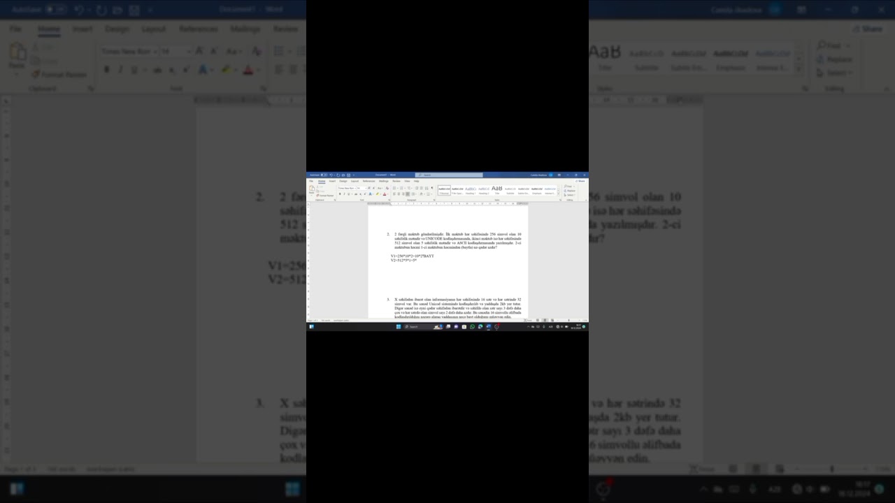 İnformatika məsələlər , EXCEL məsələləri  ətraflı izah