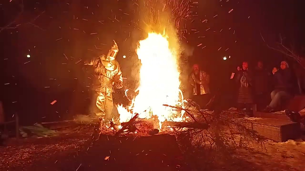 added bonus shaky-cam from when our intrepid videographer had to dust some embers off of their coat.