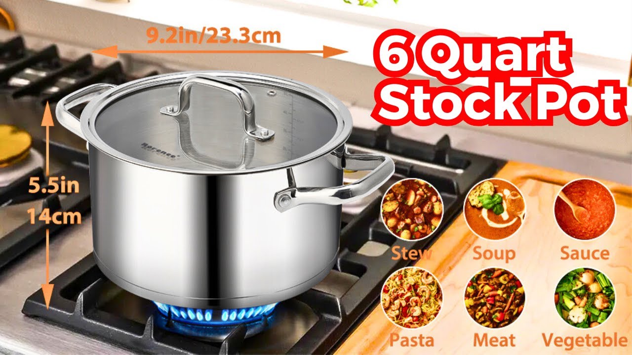 Rorence 6 Quart Stainless Steel Stockpot | Stainless Steel 6 Quart Stock Pot