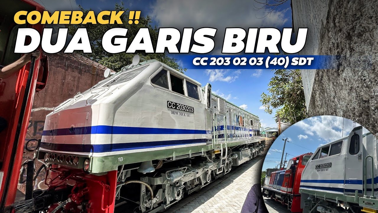 KEMBALINYA ERA KEEMASAN CC 203 !! Tampilan Baru Lokomotif CC 203 02 03 Livery Dua Garis Biru PT KA
