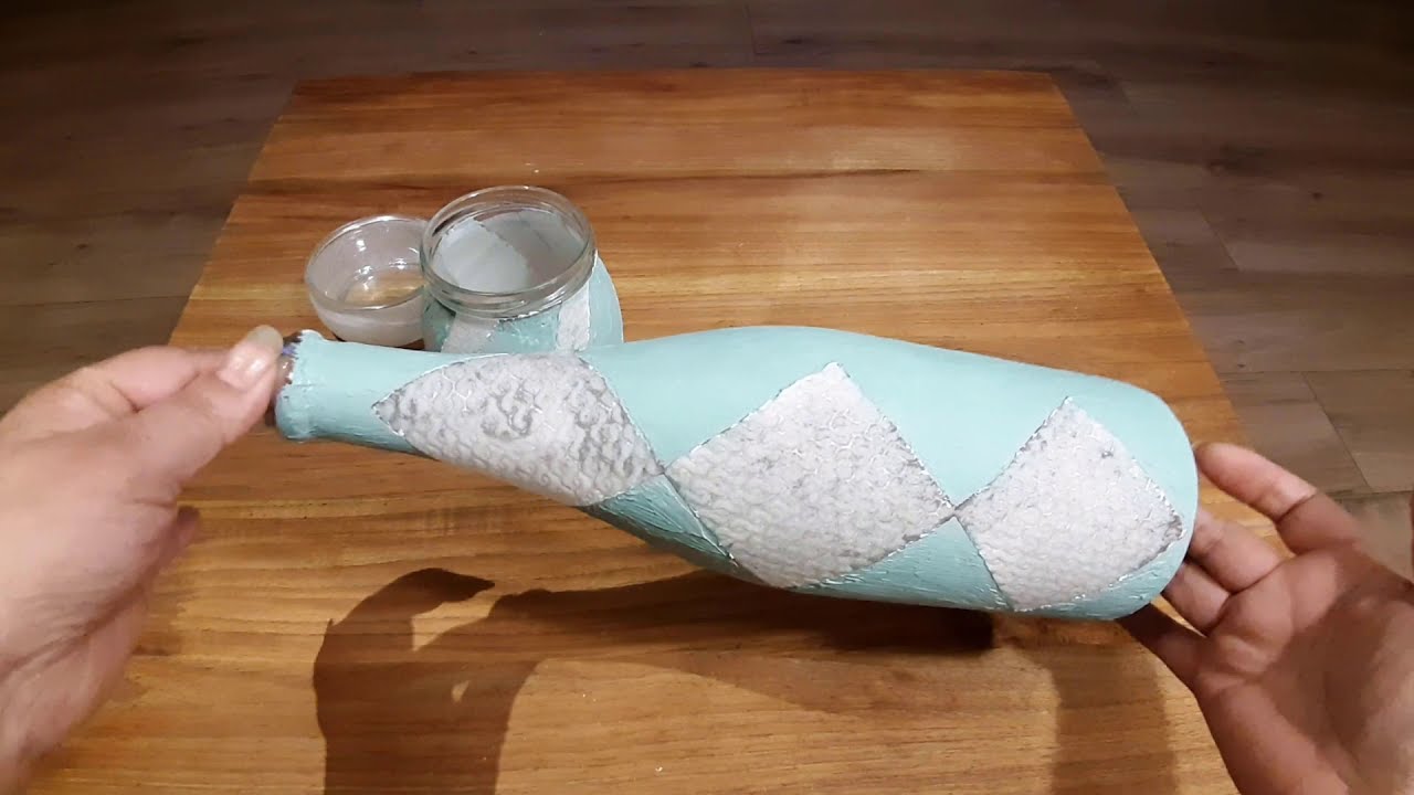 Como decorar BOTELLAS y FRASCOS DE VIDRIO , facil de hacer