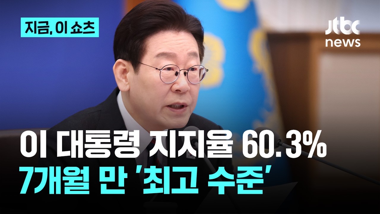 이 대통령, 2주 연속 올라 지지율 60.3%…7개월 만 최고 수준｜지금 이 쇼츠