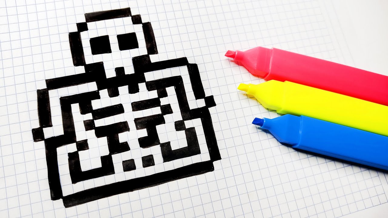 Halloween Pixel Art - How to draw a Skeleton #pixelart