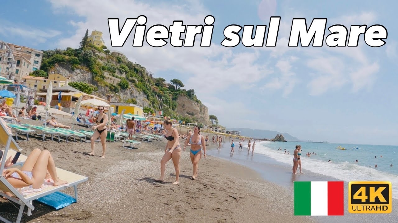 Vietri sul Mare, Italy - Walking Tour in 4K - Panoramic Views, Restaurants, and Beach