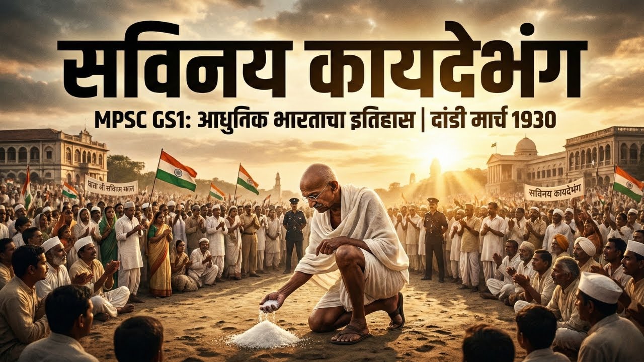 MPSC GS-1: Civil Disobedience Movement | Causes, Phases & Impact #mahavidyarthi