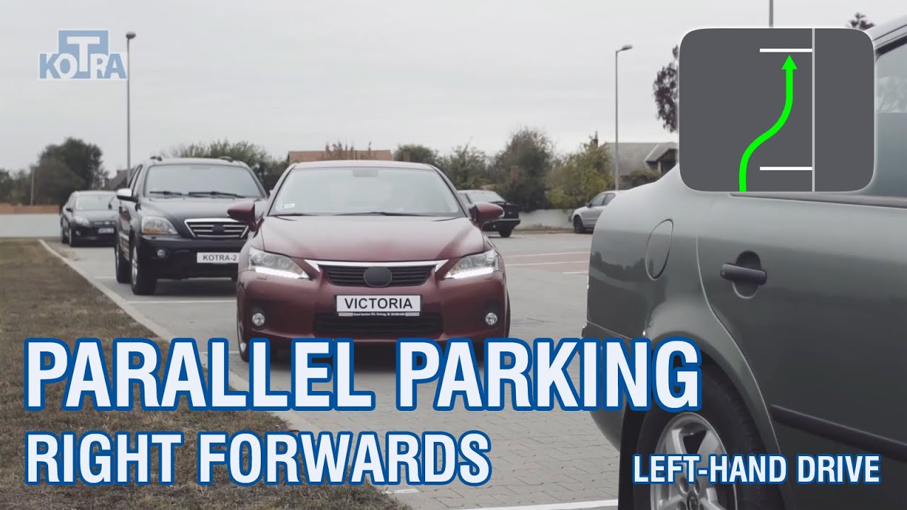 Learn to park | Parallel forward parking on the right | Left-hand drive | Lessons of maneuvering