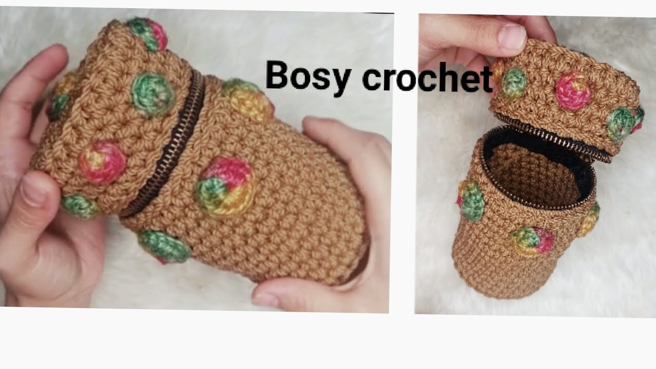 #كروشيه#اشغال يدوية#جديد بوكس ميكب كروشيه/مقلمة مدرسية سهلةcrochet pencil case #Bosy crochet