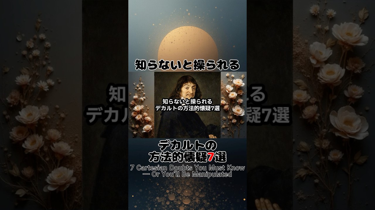 知らないと操られる、デカルトの方法的懐疑7選　#哲学 #雑学#トリビア #自己成長 #モチベーション