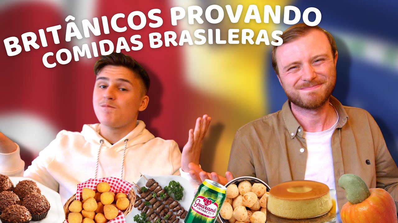 GRINGOS BRITÂNICOS PROVANDO COMIDAS BRASILEIRAS