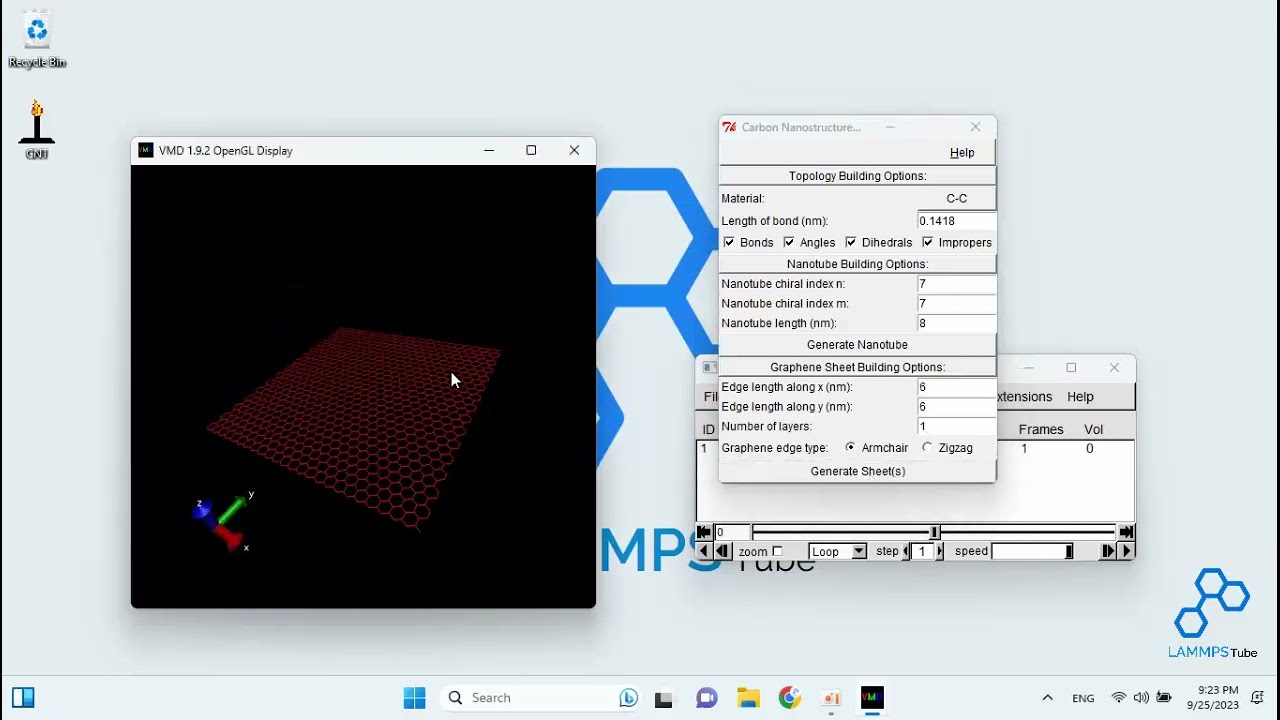 Nanotube and Nanosheet Modeling in VMD Software
