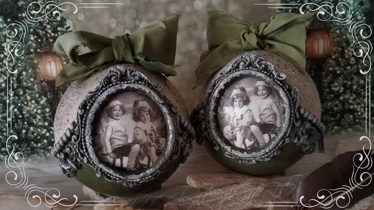 Christmas ornament DIY - Vintage style - decoupage idea
