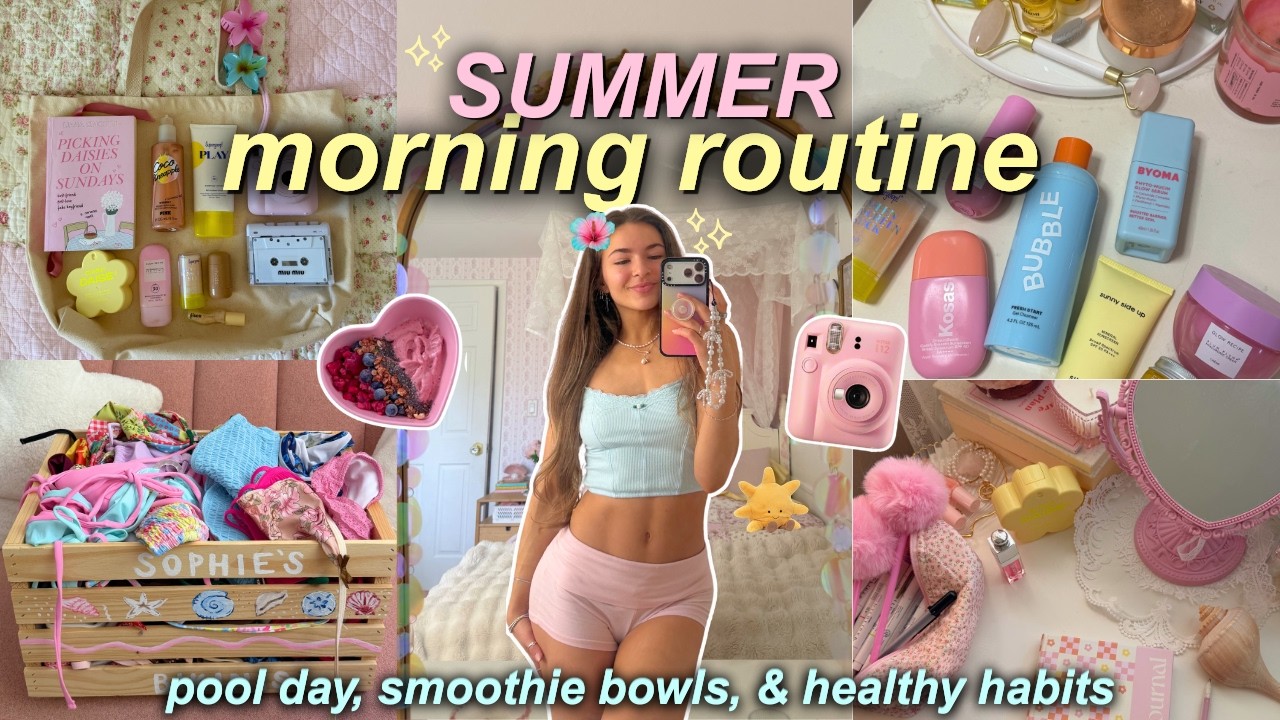 POV: your perfect summer morning ☀️ slow mornings, sunlight workouts, smoothie bowls & journaling