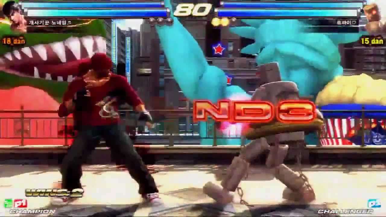 Tekken Tag 2 Unlimied Noname (Law/Nina) vs LowHigh (Mokujin/Lars)