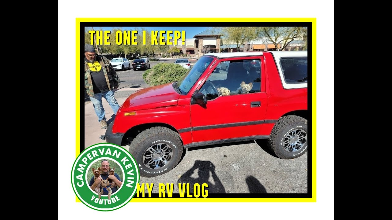 My New Cherry Red Geo Tracker 4x4 Tow Car For RV!