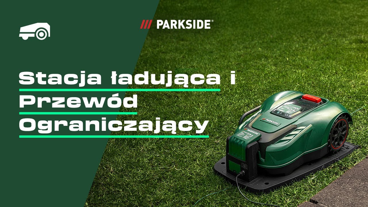 Montaż stacji ładowania i układanie przewodu ograniczającego | Robot koszący PARKSIDE 20 V