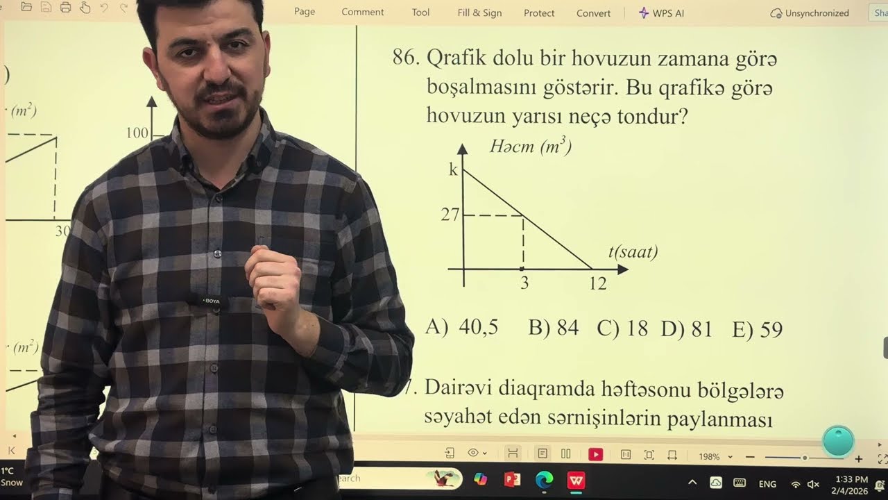 Nihad Cəfərli. Cədvəl diaqram. Sual izahı