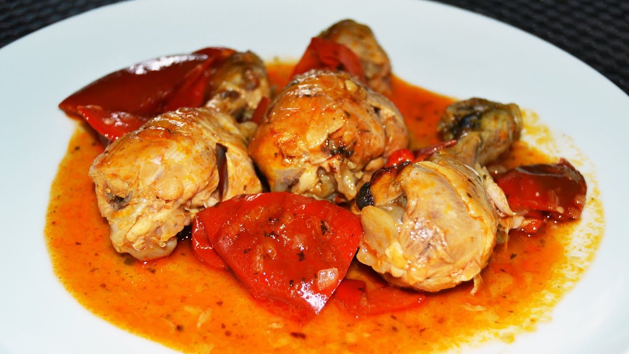 Chicken Stew with Peppers - Easy Stewed Chicken Drumsticks Recipe
