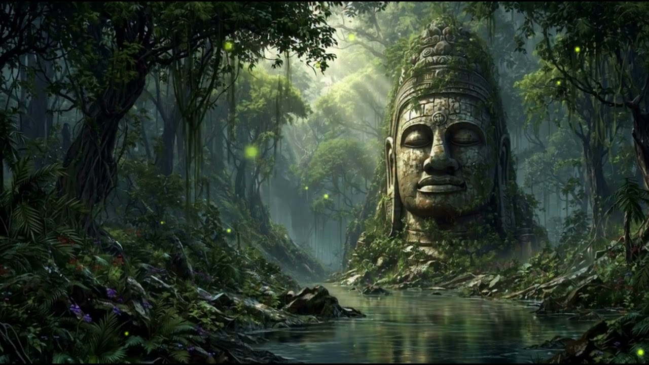 Ancient Jungle Guardian Ambience River Flow & Sacred Cave Deep Relaxation Meditation Mindfulness