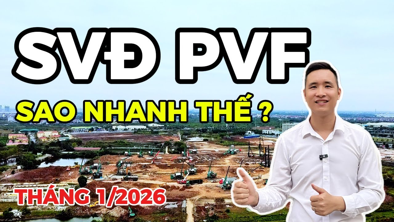 Tiến độ thi công sân vận động PVF Hưng Yên mới nhất tháng 1/2026