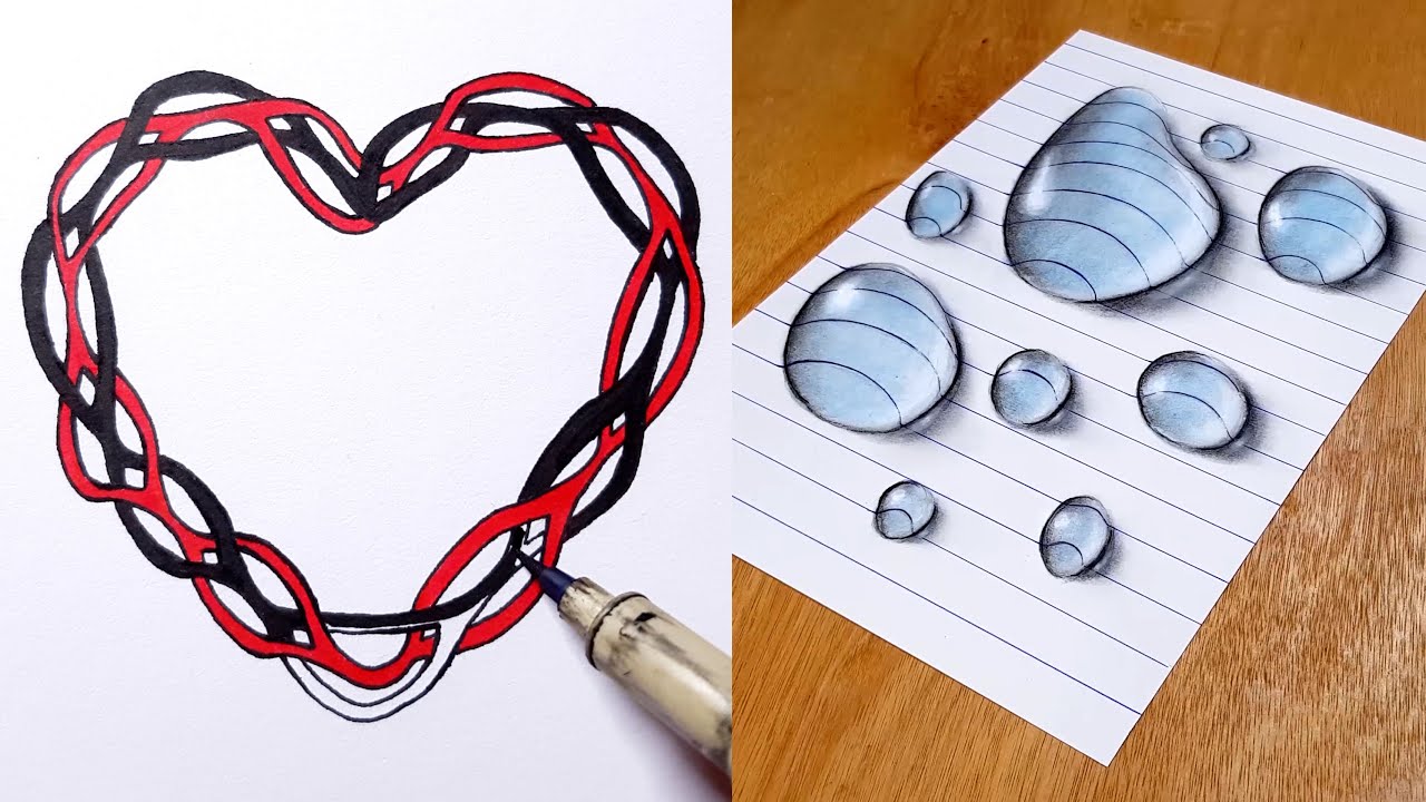 How to Draw - Easy Heart & Art Illusions