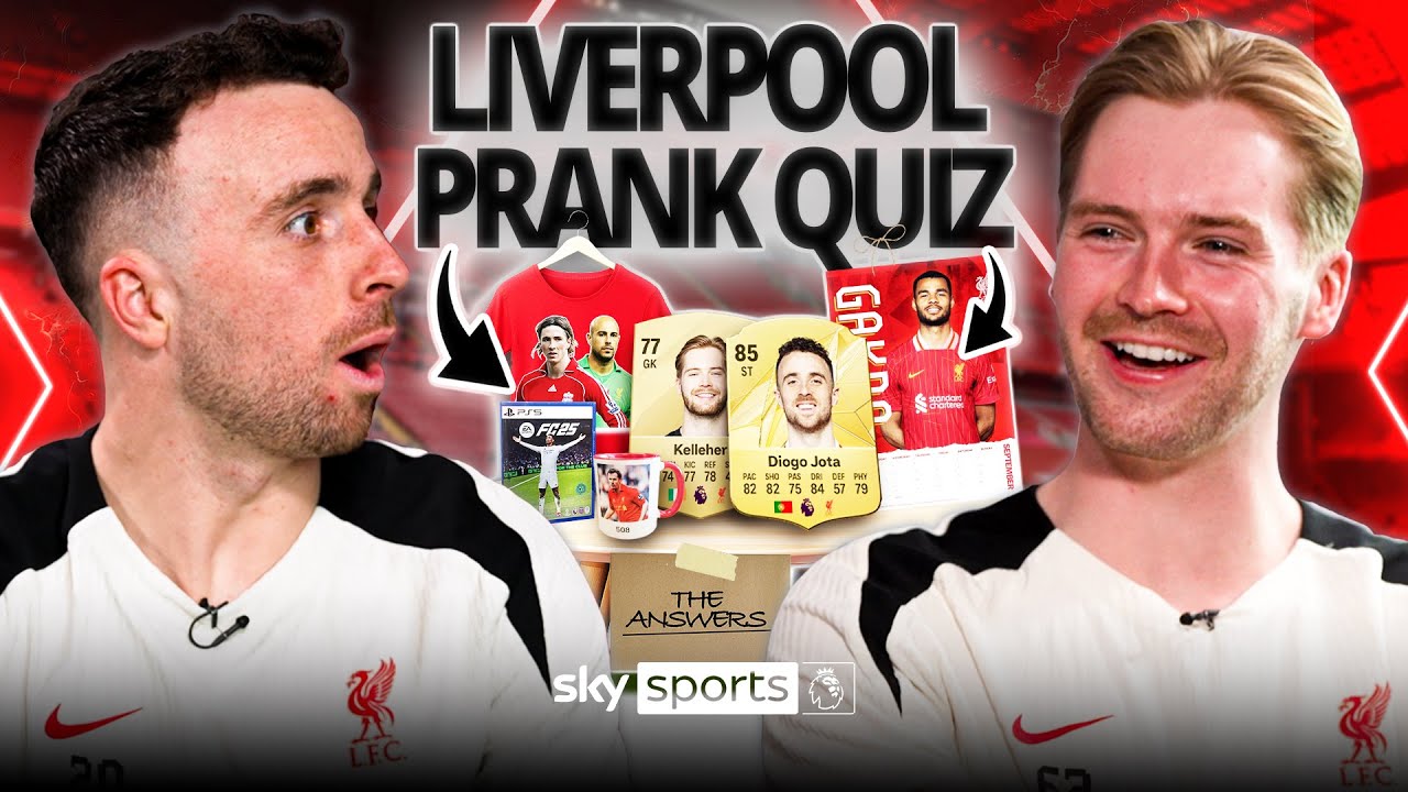 Diogo Jota vs Caoimhín Kelleher in prank quiz! | The answers are ALL IN THE ROOM! 🏅