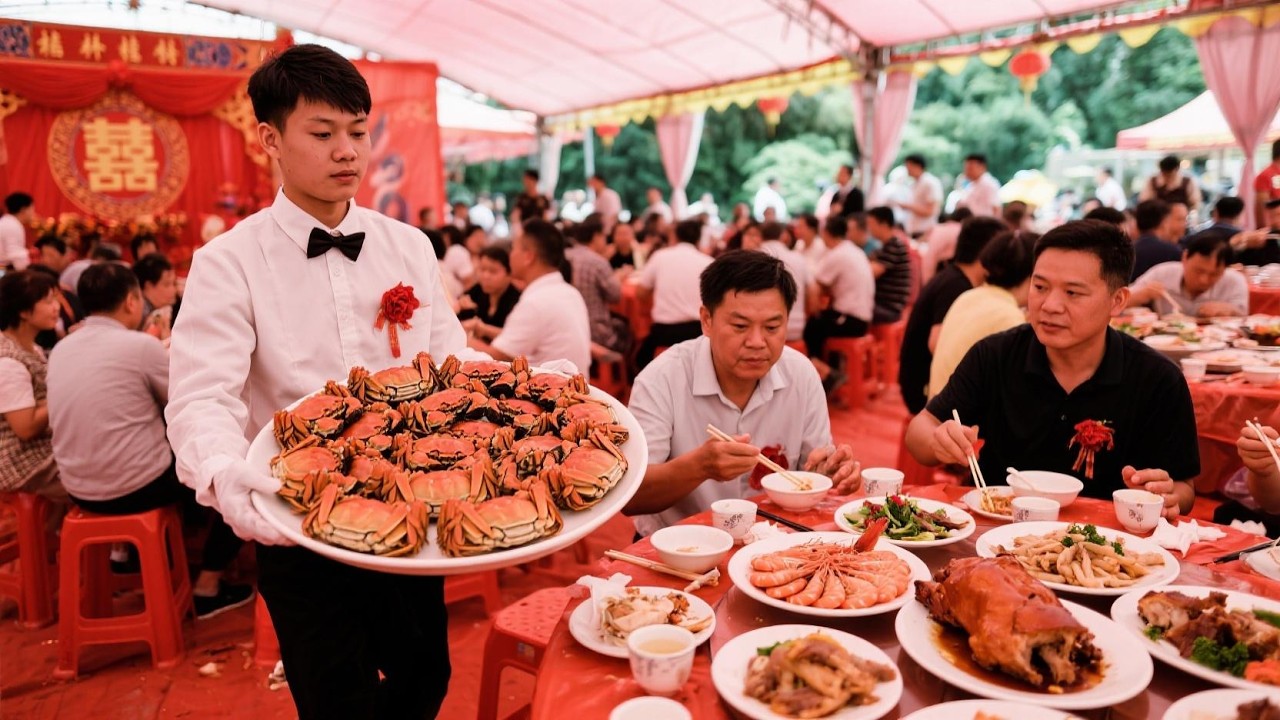 随200来广西桂林参加传统婚礼～520一桌 ～12个当地特色菜都好巨大【我是忐忑妞】